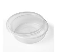 Sunrise Packaging 250 x 250ML / 8oz Round Plastic Food Containers sets with Lids - BPA-Free, Leakproof, Reusable & Stackable - Microwave, Freezer & Dishwasher Safe Deli Pots for Meal Prep & Takeaway