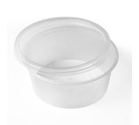 Sunrise Packaging 250 x 340ML / 12oz Round Plastic Food Containers sets with Lids - BPA-Free, Leakproof, Reusable & Stackable - Microwave, Freezer & Dishwasher Safe Deli Pots for Meal Prep & Takeaway