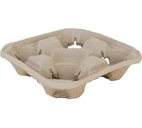 Sunrise Packaging 4 Cup Carrier Trays Biodegradable Cup Holders for Takeaway Travel Hot and Cold Drinks - [Pack of 45]