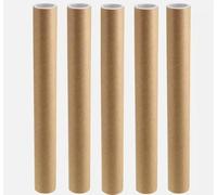 Sunrise Packaging 5 x A2 POSTAL TUBES ROLLS 460mm x 50mm (18") + END CAPS - For Shipping Large Posters, Blueprints, and Artwork - Crush-Proof & Recyclable