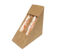 Sunrise Packaging 500 X Kraft Deep Fill Sandwich Wedge Triangle Boxes Eco Friendly Food To Go Packaging
