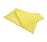 Sunrise Packaging 500 x Medium Gingham Food Packing Paper, 250x320 mm, 32 gsm, Checkered Yellow & White, Disposable Greaseproof Sheet, Basket Liner, Food Packing, Serving, Burger Wraps