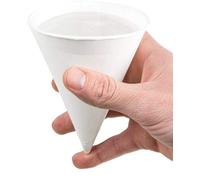 Sunrise Packaging 5000 x Water Cones 4oz Cups - Biodegradable, Leakproof, White Paper Cone for Offices Work Schools Hospitals