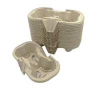 Sunrise Packaging Biodegradable 2 Cup Carriers - Pack fo 360 | Moulded Pulp Fibre Cup Holder Trays for Hot and Cold Drinks
