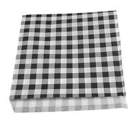 Sunrise Packaging Black Gingham Double Sided open Greaseproof Burger Bags 160 x 170 mm Burger Wrap Paper, Food-Safe & Disposable for Kitchen, Catering (100)