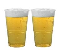 Sunrise Packaging Half Pint Beer Cups 330ml, Durable, Recyclable, Pack of 50, Clear BPA Free Plastic Drinking Cups for Parties, Events, Outdoor Use