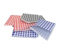 Sunrise Packaging Mix Check Double Sided open Greaseproof Burger Bags 160 x 170 mm Burger Wrap Paper, Food-Safe & Disposable for Kitchen, Catering (100)