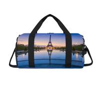 Sunrise Paris Eiffel Tower Sport Duffel Bag with Shoes Compartment Eiffel Tower Print Overnight Weekender Bags Travel Gym Luggage Organizer for Women Men Kids Girls Boys