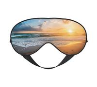 Sunrise Print Sleep Mask Silk Eye Cover Soft Satin Blindfold Elastic Strap Night Eyeshade Travel Nap for Women Men