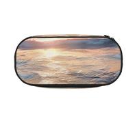 Sunrise Printed Oxford Fabric Pencil Case with Spacious Design for School, Office, Travel - Multi-Use Stationery & Makeup Pouch