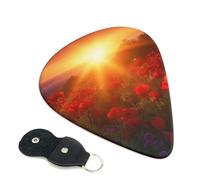 Sunrise Red Flowers Guitar Pickfor Pickups For Acoustic Electric Guitar Bass Ukulele