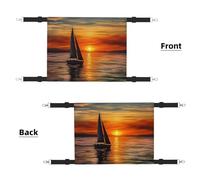 Sunrise Sailing Boat Cat Hammock for Cage Hanging Soft Pet Hammock Bed with Adjustable Straps and Metal Hooks Reversible Double Sided Hanging Bed Soft Sleeping Hammock for Cats