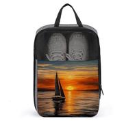 Sunrise Sailing Boat Shoe Bag Travel Shoe Organizer Water-Resistant Shoe Pouch with Zipper Sneaker Dust Bag, gray, One Size, Modern