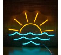 Sunrise Sea Waves LED Neon Sign for Wall Decor USB Adjustable Brightness Living Room Bars Pub Club Gatherings Art Wall Decor