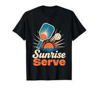 Sunrise Serve Retro Pickleball Paddle Player T-Shirt
