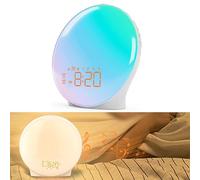 Sunrise Simulation Alarm Clock, for Dual Alarms, FM Radio & 18 Lights | Sunrise Alarm Clock with for Dual Alarms, FM Radio & 18 Nightlights