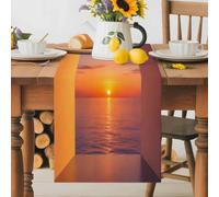 Sunrise Sunset at Sea Spatial Geometric Table Runner 72 Inches Long, Minimalist Washable Table Runners Heat-Insulation Kitchen Dining Table Decorations for Home Party Decor 13x72in