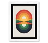 Sunrise Sunset Balance Geometric Framed Wall Art Print A1 (84.1×59.4cm) White, Wall Decor for Living Room, Bedroom, Office & Home, Ready to Hang, Art Gift