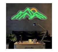 Sunrise Sunset Neon Lights Signs Personalized Custom Large LED Acrylic Light Up Neon Sign For Bedroom For Wall Decor Wedding Bar Party Outdoor Happy Birthday(Green,40X14cm)