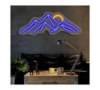 Sunrise Sunset Neon Lights Signs Personalized Custom Large LED Acrylic Light Up Neon Sign For Bedroom For Wall Decor Wedding Bar Party Outdoor Happy Birthday(Blue,40X14cm)