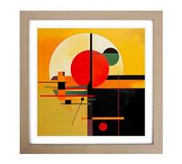 Sunrise Suprematism No.2 Framed Print | 18x18 Inch Oak Framed Wall Art | Ready to Hang | Modern Landscape Picture | Living Room Bedroom Lounge Office
