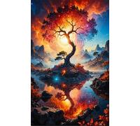 Sunrise Tree of Life 70 Piece Jigsaw Puzzles for Adults Colourful Fun Challenging & Brainteasing Educational Learning Gift Present for Children Boys Girls 70 Piece Puzzle for Adults