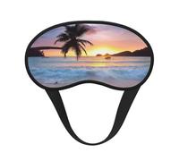 Sunrise Tropical Palm Tree Island Print Sleep Eye Mask Light Blocking Soft and Comfortable Night Eye Blinder for Women Men for Sleeping Travel Night Shift