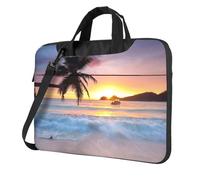 Sunrise Tropical Palm Tree Island Printed Waterproof Laptop Case Ultra-Thin Portable One-Shoulder Laptop Bag 600d Oxford 13in/14in/15.6in