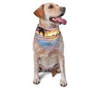 Sunrise Tropical Palm Tree IslandDog Bandanas Cat Puppy Scarfs Washable Pet Handkerchief