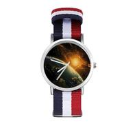 Sunrise View of The Planet Earth from Space Custom Quartz Watches Arabic Numerals Wrist Watch with Adjustable Strap for Men Women