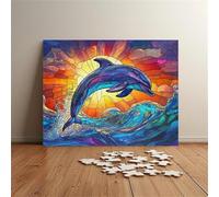 Sunrise Waves Dolphins 520 Piece Jigsaw Puzzles for Adults Colourful Fun Challenging & Brainteasing Educational Learning Gift Present for Children Boys Girls 520 Piece Puzzle for Adults