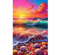 Sunrise Waves Shell Jigsaw Puzzles for Adults 1500 Pieces Educational Toys Challenging Game 1500 Piece Puzzles for Adults for The Whole for Women Gifts for Men
