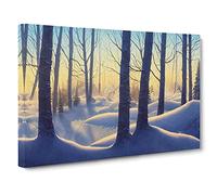 Sunrise Winter Forest Vol.4 Canvas Print | Gallery Wrapped 30mm Frame Wall Art | 30x20 inches | Ready to Hang | Contemporary Landscape Picture | Living Room Bedroom Lounge Office