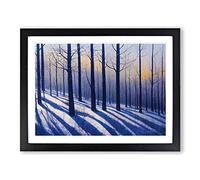 Sunrise Winter Forest Vol.5 Framed Print | A2 Black Framed Wall Art | Ready to Hang | Modern Landscape Picture | Living Room Bedroom Lounge Office
