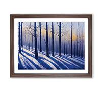 Sunrise Winter Forest Vol.5 Framed Print | A2 Walnut Framed Wall Art | Ready to Hang | Modern Landscape Picture | Living Room Bedroom Lounge Office