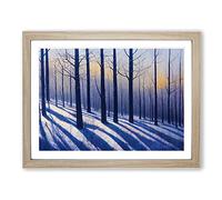 Sunrise Winter Forest Vol.5 Framed Print | A3 Oak Framed Wall Art | Ready to Hang | Modern Landscape Picture | Living Room Bedroom Lounge Office