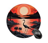 Sunrise with Flamingos Mouse Pad Round Laptop Mouse Mat Cute Computer Mousepad Keyboard Pad Non-Slip Desk Pads for Gaming Office Work Home