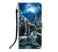 Sunrive Case compatible with Blackview Fort 200, PU Leather Phone Holster Case Card Slot Flip Wallet Stand Function gel magnetic Protective Skin Cover (Q Wolf 1)