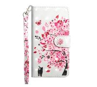 Sunrive Case compatible with Blackview Wave 7C,Sunrive PU Leather Phone Holster Case Card Slot Flip Wallet Stand Function gel magnetic Protective Skin Cover (Tree cat)