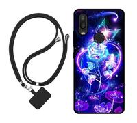 Sunrive Case compatible with bq Aquaris X2/X2 PRO, Ultra Slim matte Soft Premium TPU Silicone Back Rubber Bumper Protector Patterns Cover(Roses,Butterfly,flower)+1 x Phone Lanyard