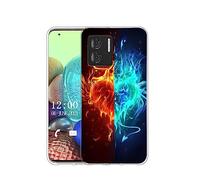 Sunrive Case compatible with DOOGEE N50S, Ultra Slim Transparent Soft Premium TPU Silicone Back Rubber Bumper Protector Patterns Cover(Blue, red, hearts,love)