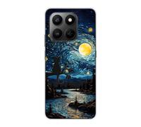 Sunrive Case compatible with Honor 400 Smart 5G, Ultra Slim Transparent Soft Premium TPU Silicone Back Rubber Bumper Protector Patterns Cover(Oil Painting)