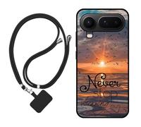 Sunrive Case compatible with Honor Magic8 Pro Air, Ultra Slim matte Soft Premium TPU Back Rubber Bumper Protector Patterns Cover(The sea,sun,seagulls)+1 x Phone Lanyard