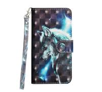 Sunrive Case compatible with Honor X6d 5G/500 Smart 5G,Sunrive PU Leather Phone Holster Case Card Slot Flip Wallet Stand Function gel magnetic Protective Skin Cover (Wolf)