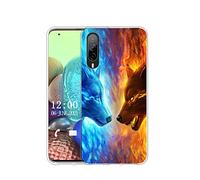 Sunrive Case compatible with HTC Desire 22 Pro, Ultra Slim Transparent Soft Premium TPU Silicone Back Rubber Bumper Protector Cover(Q Wolf 4)