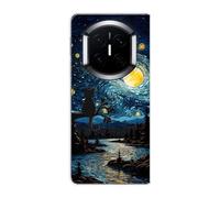 Sunrive Case compatible with Huawei Mate X7, Ultra Transparent PC Premium Bumper Protector Patterns Cover(Oil Painting)