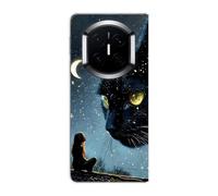 Sunrive Case compatible with Huawei Mate X7, Ultra Transparent PC Premium Bumper Protector Patterns Cover(Giant Cat)