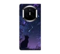 Sunrive Case compatible with Huawei Mate X7, Ultra Transparent PC Premium Bumper Protector Patterns Cover(Stargazing Cat)