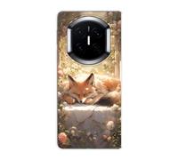 Sunrive Case compatible with Huawei Mate X7, Ultra Transparent PC Premium Bumper Protector Patterns Cover(Sleeping Fox)