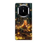 Sunrive Case compatible with Huawei Mate X7, Ultra Transparent PC Premium Bumper Protector Patterns Cover(Fox in the Jungle)